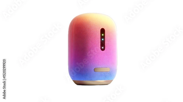 Obraz Gradient Colored Device with Indicator Lights and Metallic Base