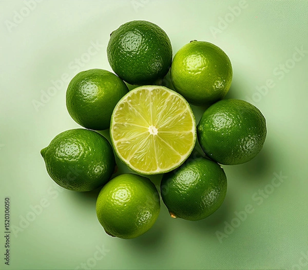 Fototapeta lime top view