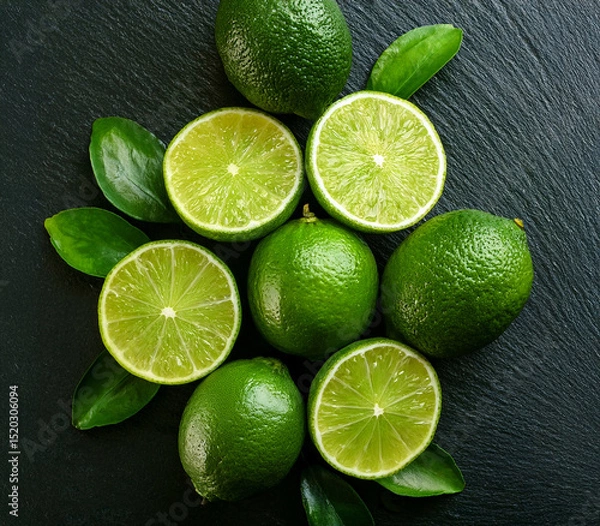Fototapeta lime on a dark background
