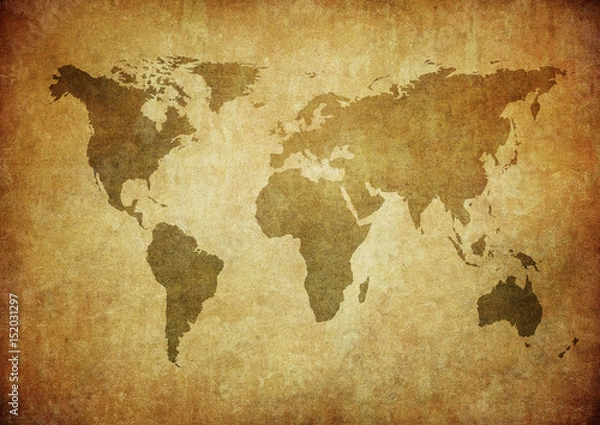 Fototapeta grunge map of the world