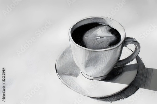 Fototapeta Cup of coffee simple drawing