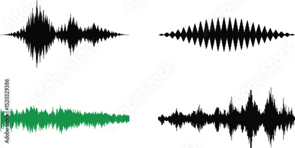 Fototapeta Winter vector illustration with black grass silhouettes and abstract snow pattern