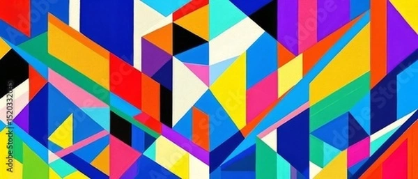 Fototapeta Dynamic Abstract Geometric Art with Bold Colors and Sharp Angles Creates a Striking Visual