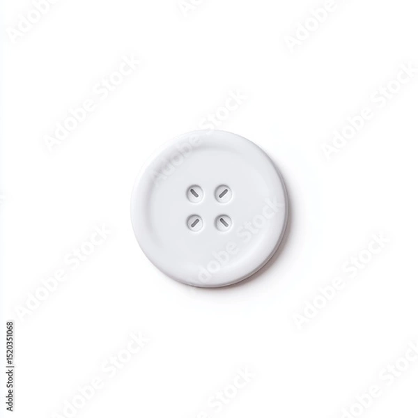 Fototapeta White Round Button on Plain Background