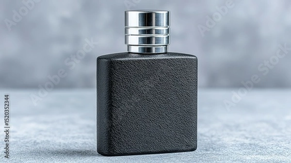 Fototapeta Close-up of a black perfume bottle.
