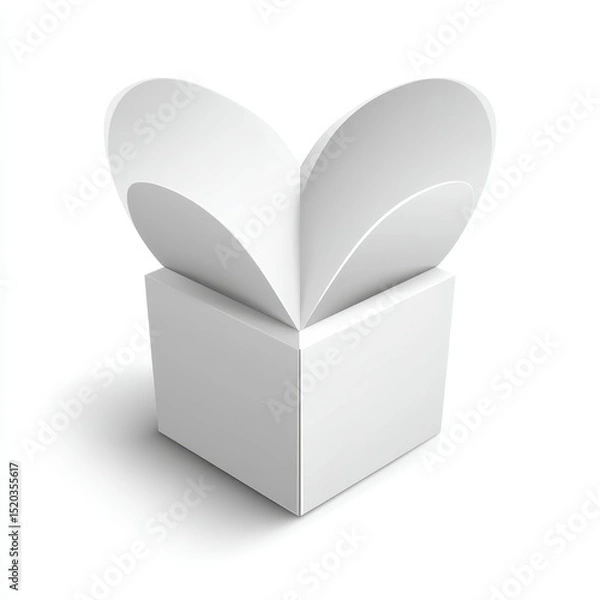 Fototapeta White Square Box with Heart Shaped Opening