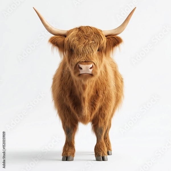 Obraz Highland Cattle. Rustic Farm Life Featuring Cute Fluffy Bovines in Picturesque English Countryside