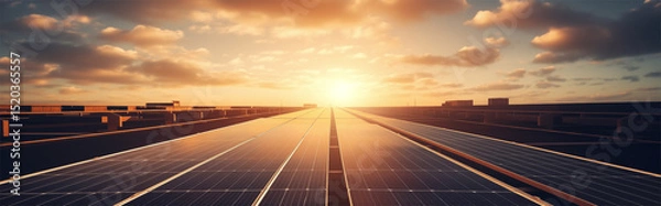 Fototapeta Illustration of a modern energy-saving house of the future equipped with solar panels. AI generated	
