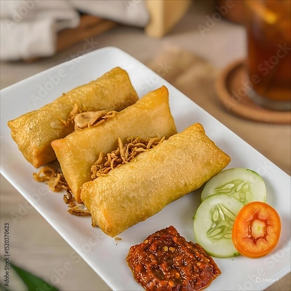 Obraz Lumpia Semarang, a traditional Indonesian snack originating from Semarang, Central Java