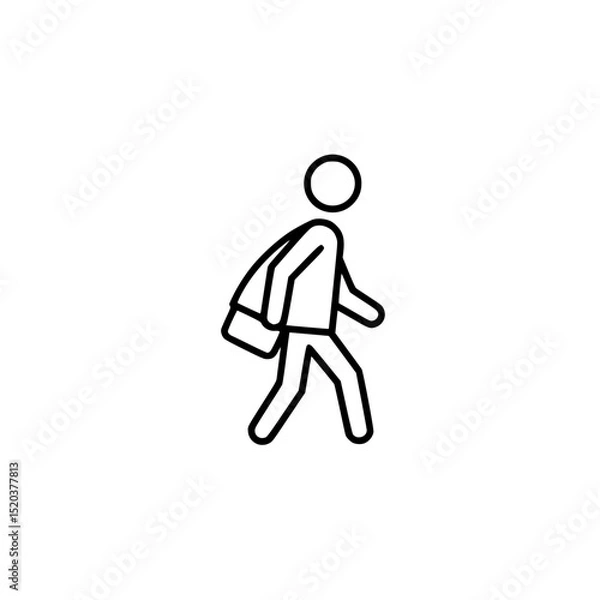 Obraz Walking Person with Bag Icon