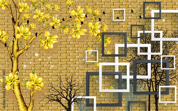 Fototapeta abstract background with flowers