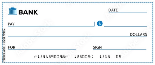 Fototapeta Presentation Check Template Giant Large Donor Check for Business. Vector
