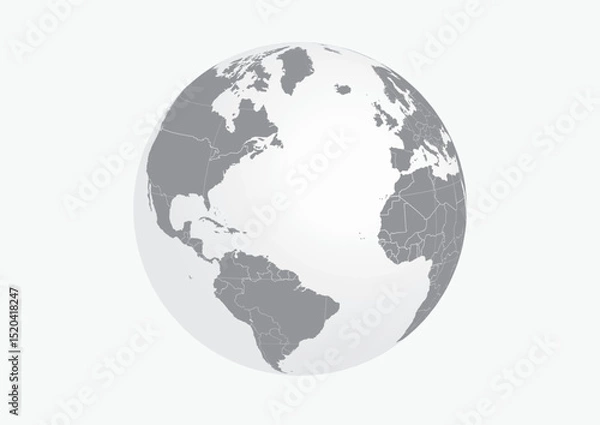 Fototapeta World map globe vector.