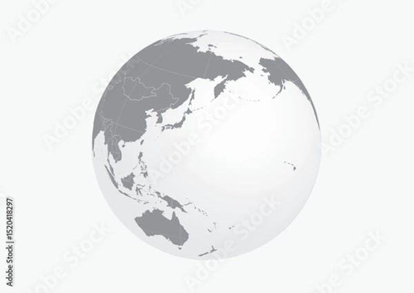 Fototapeta World map globe vector.