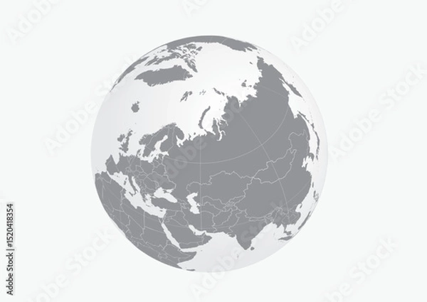 Fototapeta World map globe vector.