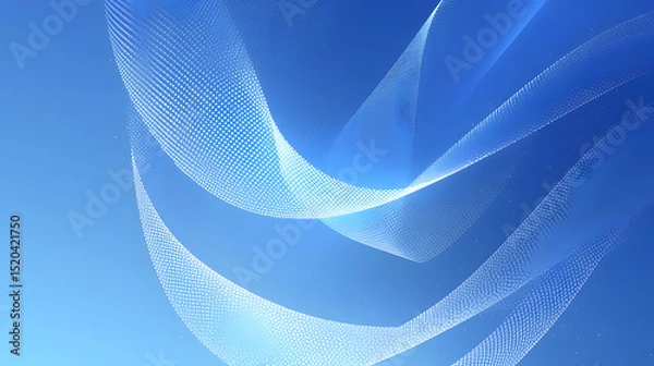 Fototapeta Abstract Blue Gradient Background with White Thin Lines Forming Circles: Minimalist Vector Illustration