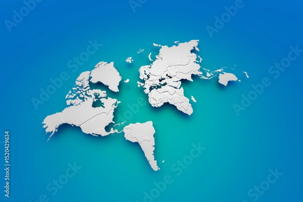 Fototapeta 3D world map to use as a background for articles or background images.