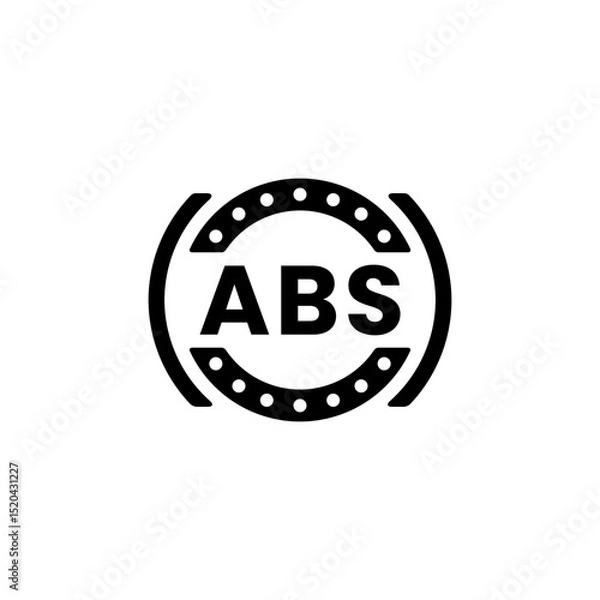 Obraz ABS icon or anti-lock braking system icon vector isolated. Best ABS outline icon for websites, product packaging, and more about anti-lock braking system product.