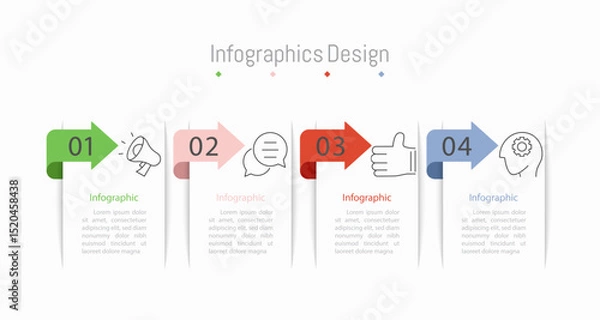 Fototapeta Infographic 4 options design elements for your business data. Vector Illustration.