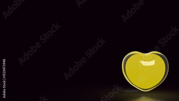 Obraz The Yellow crystal for Love or health concept 3d Rendering.