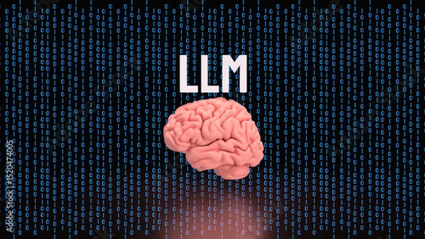 Obraz The LLM and Brain for Technology concept 3d Rendering.