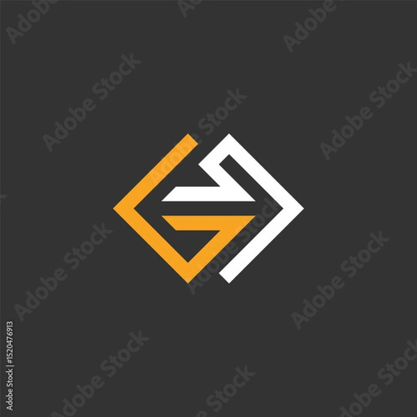 Fototapeta letter G arrow direction concept logo design vector template
