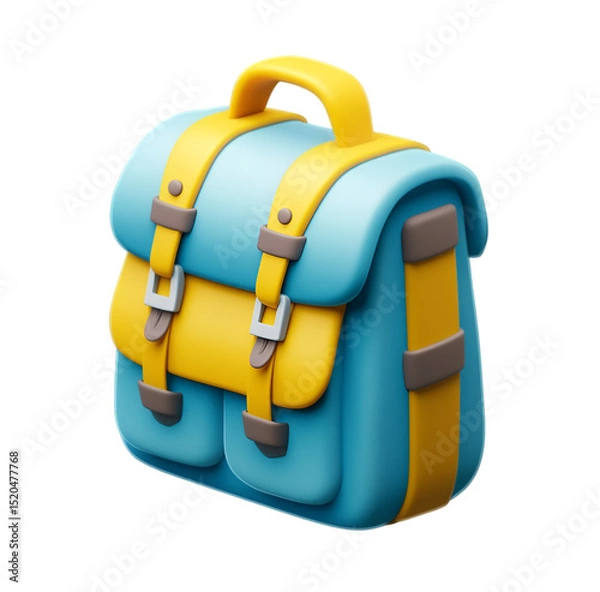 Obraz 3D backpack bag illustration design drawing on white background