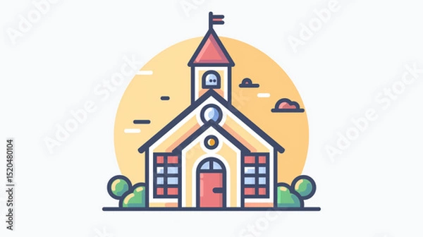 Obraz A simple and effective school icon for use in UI and education 