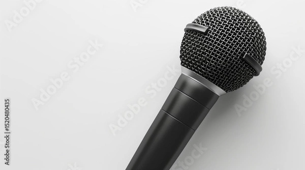 Obraz Black microphone on white background Graphic design illustrations
