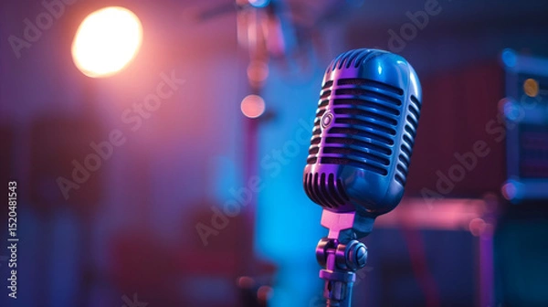 Fototapeta Studio Microphone Microphone Cut File Retro Microphone Radio Station Music Recording Radio Rec 