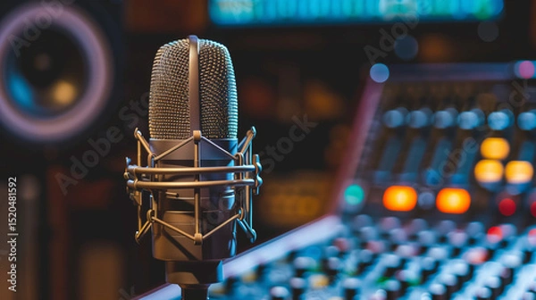 Fototapeta Studio Microphone Microphone Cut File Retro Microphone Radio Station Music Recording Radio Rec 