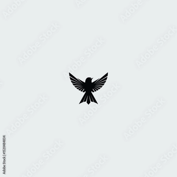 Obraz Bird with wings logo icon flat vector design