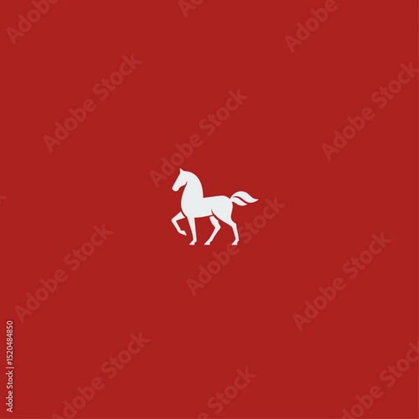 Obraz Horse logo icon flat vector design