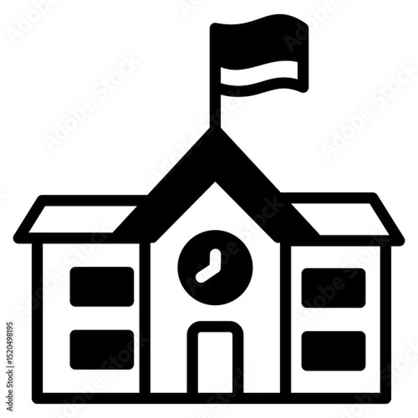 Fototapeta Campus outline mixed icon