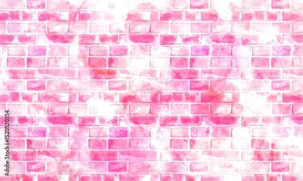 Fototapeta ロマンティックでゆめかわなピンク系のレンガの背景壁紙
