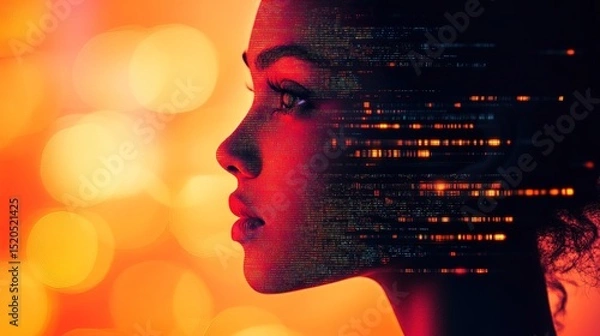 Obraz A gender bias AI concept: an algorithm rejecting women for high-paying jobs