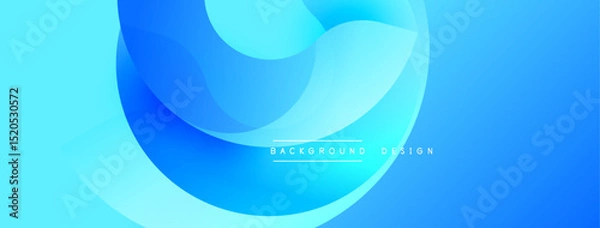 Obraz Abstract blue background. Smooth shapes overlap, creating dynamic visual effect. Modern design suitable for banners, websites.