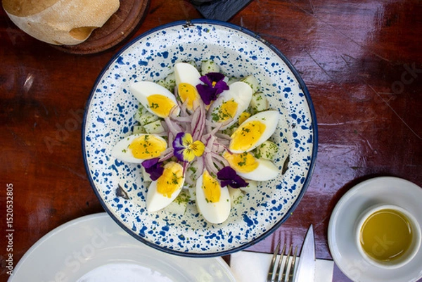 Obraz salad eggs and onion