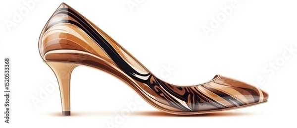 Obraz Elegant Brown and Black Swirl High Heels