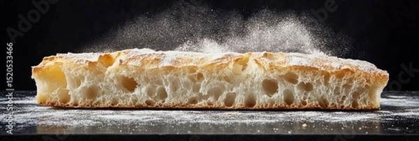 Obraz Artisan Bread: A Delightful Slice of Golden-Brown Crust and Airy Interior