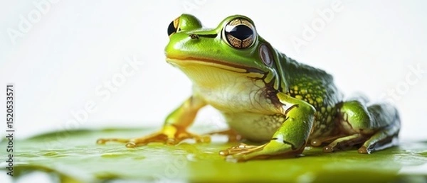 Obraz Magnificent Green Frog on a Lily Pad