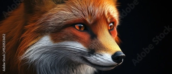 Obraz Majestic Red Fox Portrait: A Captivating Glance into the Wild