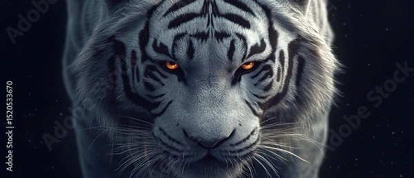 Obraz Majestic White Tiger: A Digital Masterpiece