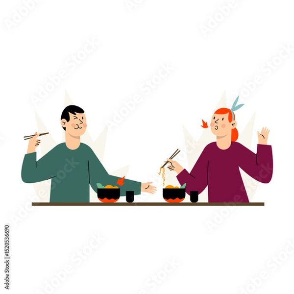 Obraz Tasting Spicy Noodles Challenge