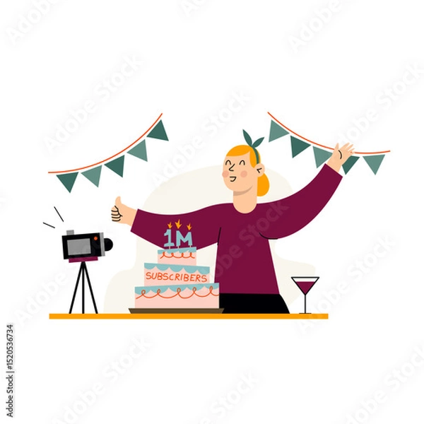 Obraz Celebrating 1M Subscribers with Cake