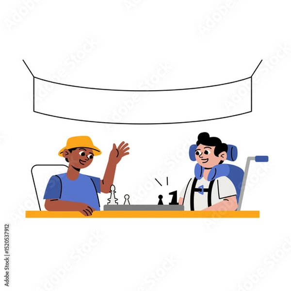 Obraz Playing Chess in the Community Center