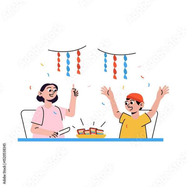 Obraz Birthday Cake Cutting Ceremony