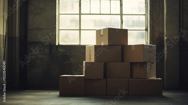Obraz 積まれた段ボール