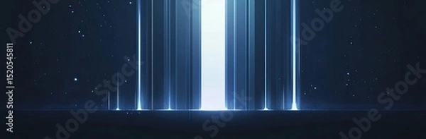 Fototapeta Light Beams Shining from the Dark Space