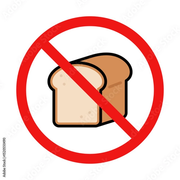 Obraz No Bread Sign on White Background